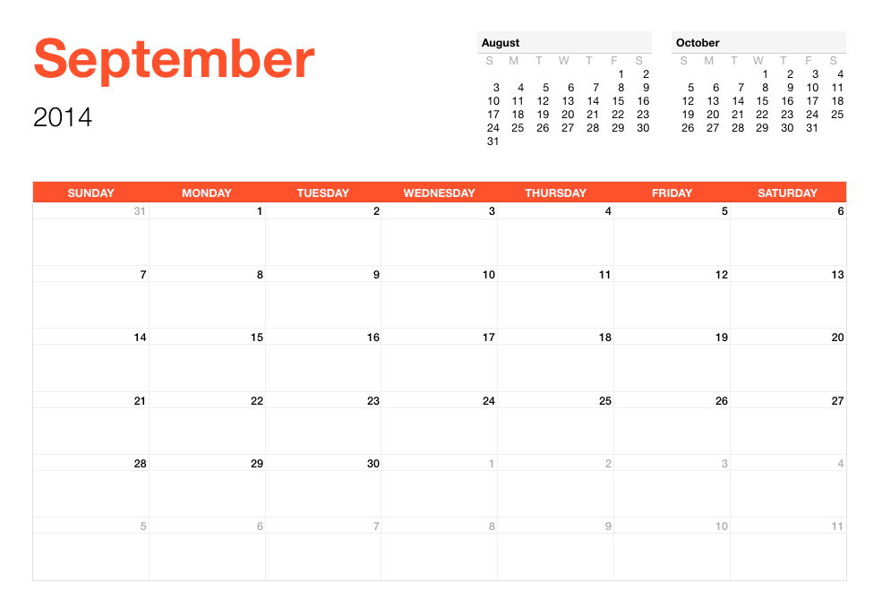 blank calendar template for pages mac